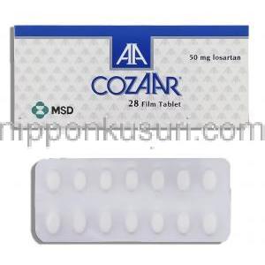 コザール Cozaar, ニューロタン ジェネリック, ロサルタンカリウム 50mg 錠 (MSD)