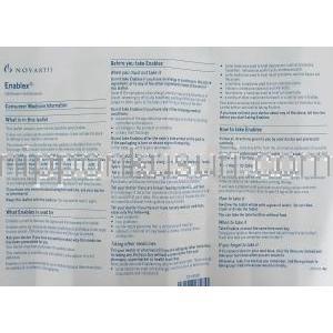 エナブレックス Enablex, ダリフェナシン15mg 錠 （ノバルティス社） 情報シート1
