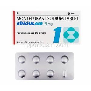 シングレア4mg、モンテルカストナトリウム4mg 