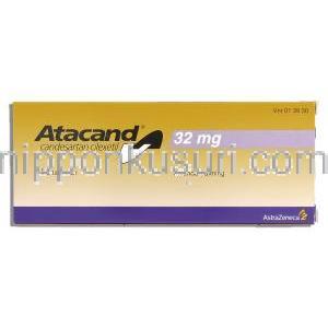 アタカンド Atacand, ブロプレスジェネリック, カンデサルタン 32mg 錠 (アストラゼネカ社) 箱