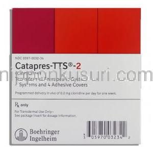 カタプレス Catapres-TTS, クロニジン 0.2mg パッチ (Boehringer Ingelheim) 箱