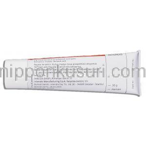 フィナセア Finacea, アゼライン酸 15% x 30gm ジェル （Intendis/バイエル社） チューブ裏面