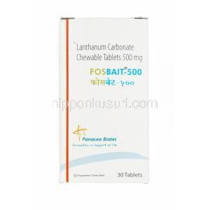 フォスベイト-500, フォスレノールジェネリック，炭酸ランタン　500mg チュアブル錠 　箱