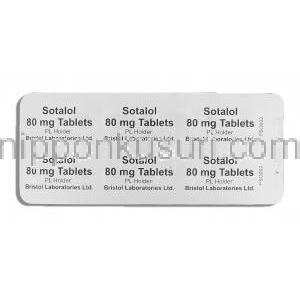 ソタロール Sotalol 80mg 錠 (Bristol) 包装裏面