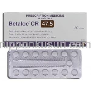 ベタロックCR Betaloc CR, コハク酸メトプロロール 47.5mg 箱 (アストラゼネカ社)