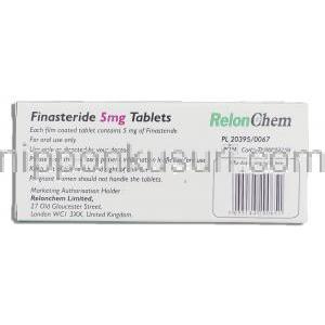 ジェネリック・プロスカー, フィナステライド 5mg 錠 (Relon Chem) 製造者情報