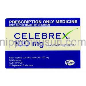 セレブレックス Celebrex, セレコキシブ 100mg カプセル (ファイザー社)