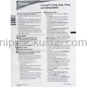 リソレティック Lisoretic, リシノプリル・ヒドロクロロチアジド配合 10mg/12.5mg 錠 (Bristol) 情報シート1