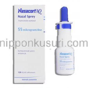 ナサコートAQ Nasacort AQ, トリアムシノロンアセトニド 55mcg x 120定量 鼻スプレー （サノフィアベン