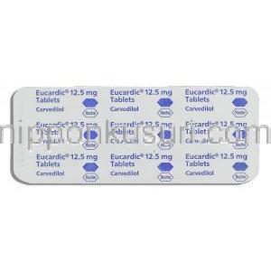 ユーカルディック Eucardic, 12.5mg 錠 （ロシェ社） 包装裏面