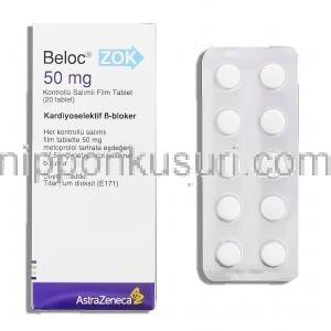 ベロック ゾック Beloc Zok, セロケン ジェネリック, メトプロロール 50mg 錠 （アストラゼネカ社）