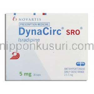 ダイナシルクSRO Dynacirc Srom, イスラジピン 5mg カプセル （ノバルティス社） 箱