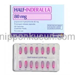 ハーフ・インデラルLA Half-Inderal LA, プロプラノロール 80mg カプセル （アストラゼネカ社）